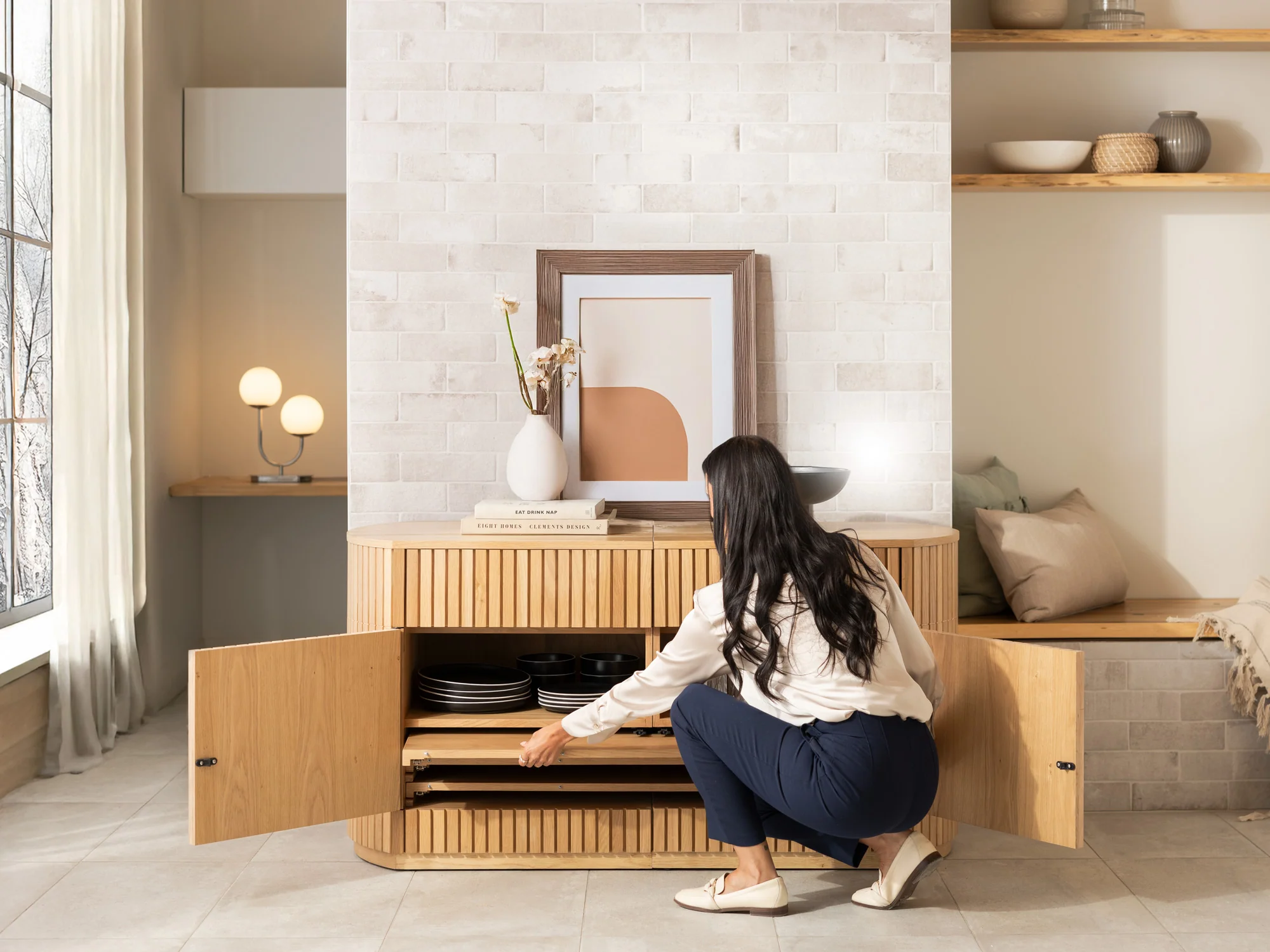 Transformer Round Sideboard - Panel Storage - Image 17