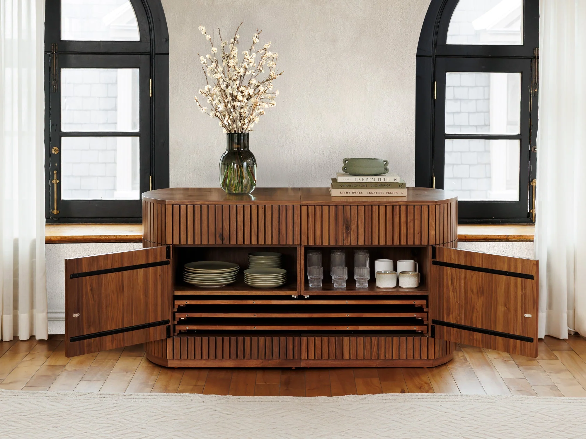 Transformer Round Sideboard - Panel Storage - Image 41