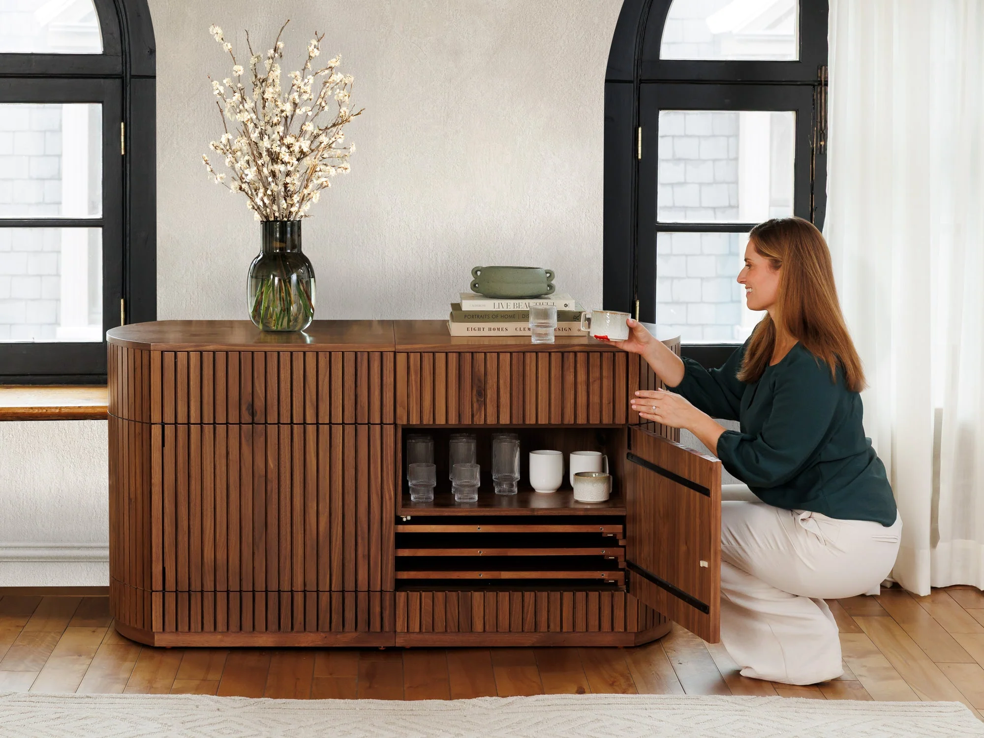 Transformer Round Sideboard - Panel Storage - Image 44